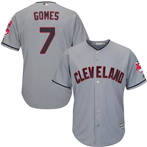 Indians #7 Yan Gomes Grey Road Stitched Youth MLB Jersey